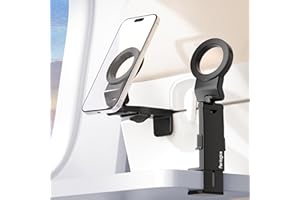 Perilogics Airplane Phone Holder for MagSafe. Universal Phone Mount for Long Flight Airplane Travel Essentials, Cruise Must Haves. Ideal Travel Accessory for Vacation and Content Creators (Black)