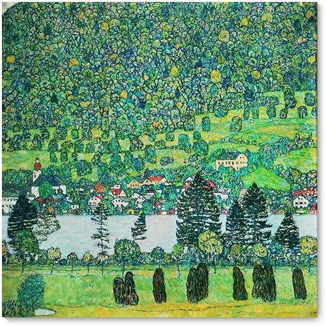 Amazon Co Jp グスタフ クリムト複製画 風景画アートパネル 世界の名画 世紀末美術 ウィーン分離派 象徴主義 絵画風 ポスター グスタフ クリムト 有名美術館 レプリカ モダン インテリア 壁掛け 階段飾り 木枠付きの完成品 50x50cm ホーム キッチン