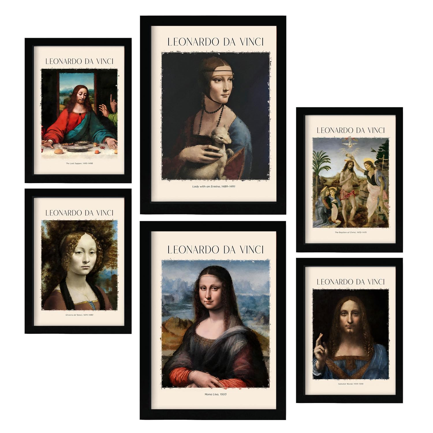 Nacnic Da vinci Poster Print. Painter's Gallery. Decorative paintings for your living room, bedroom, home. Wall Art Prints. Sizes A4 and A3