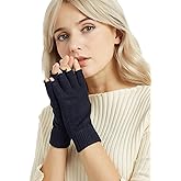 Novawo Wool Blend Fingerless Gloves Warm Arm Warmers Unisex Typing Gloves