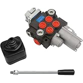 INPANOLS 1 Joystick Hydraulic Control Valve with Float, O-Type, 25Mpa,11GPM | 2 Spool 3626PSI, 40L/min Hydraulic Directional Valve with spring return for Log Splitters,Tractors,Forklifts,Cranes, Loaders