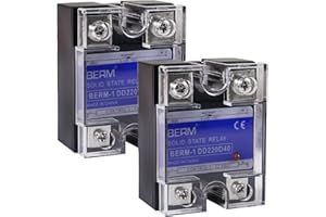Alinan 2pcs SSR-40DD Single Phase Solid State Relay DC to DC Input 3-32VDC Output 5-220VDC 40A