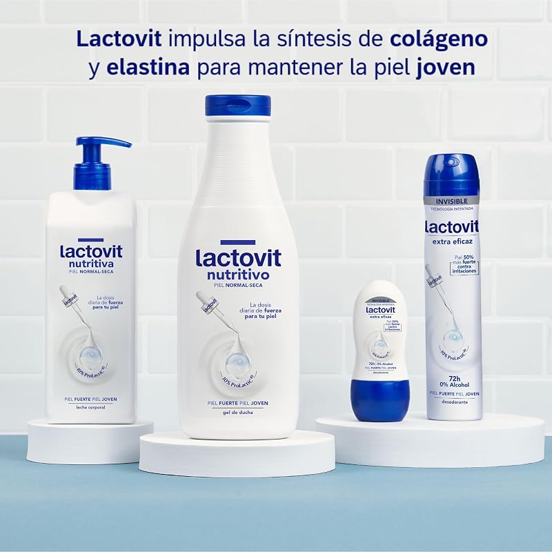 - Gel doccia nutriente e idratante, pelle forte e giovane, consistenza cremosa e leggera, formulato con Prolactic10, uso quotidiano, per pelli normali e secche - 550 ml