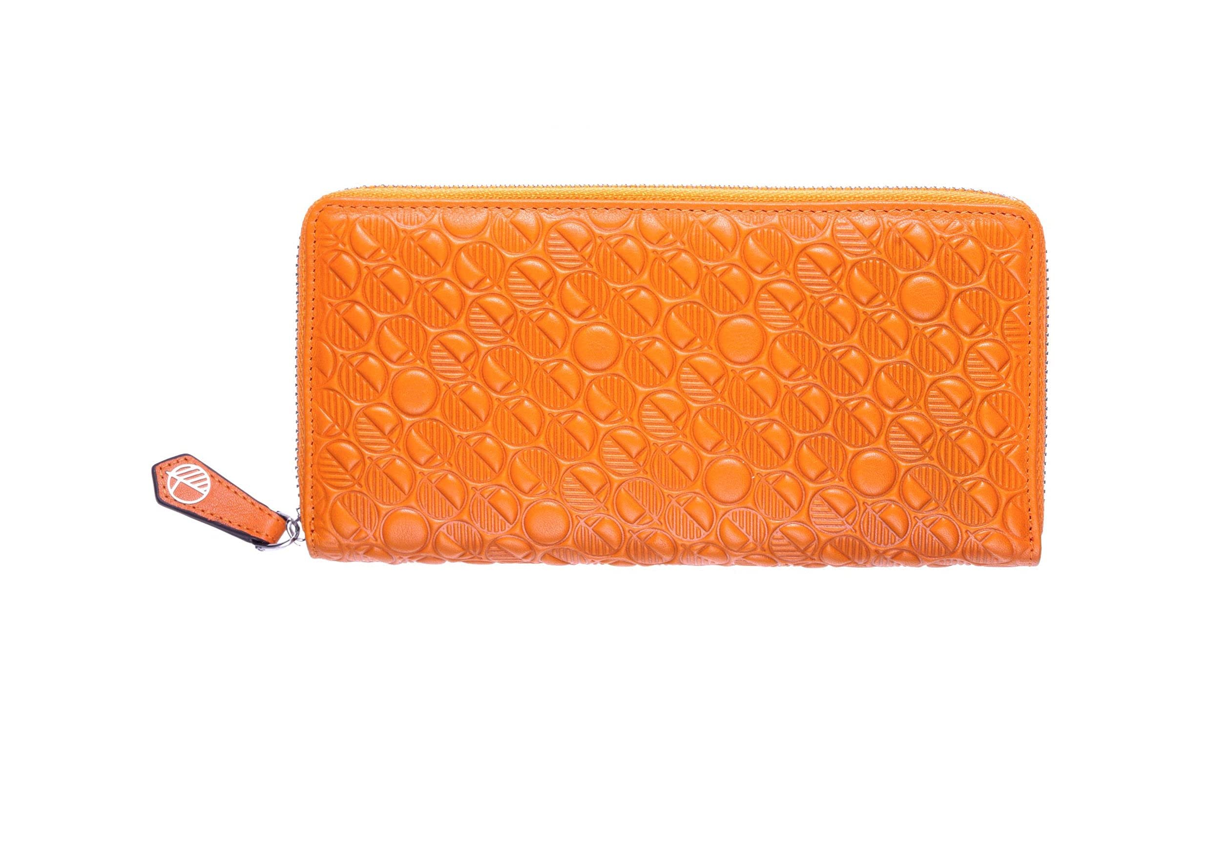 Drew Lennox Premium British Orange Leather Zip Around Purse for Women - Monarch Orange