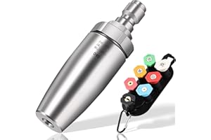 FENG PAI 4.0GPM Turbo Nozzle Pressure Washer, 4000 PSI Pressure Washer Tips Rotating Turbo Nozzle with 7 Spray Nozzle, 1/4" Quick Connect for Cleaning Concrete, Brick Surface