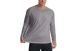 WINNERAIN Men's Sun Shirts Long Rash Guard UPF 50+ UV SPF Protection Swim Fishing Running Shirts Lightweight Quick Dry