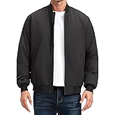 ULUSERN Men's Jackets-Bomber Jacket Fall Winter Warm Windbreaker Full Zip Casual Padded Coats