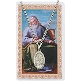 St Luke Prayer Card With Medal Saint Catholic Christian Pendant Charm Patron
