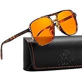 FEISEDY Amber Blue Light Glasses for Computer Gaming Orange/Yellow lens Anti Eyestrain Sleep Glasses G2835