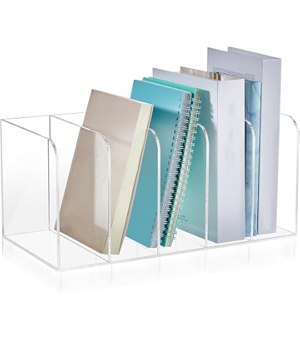 Porte-revues SANRUI En Acrylique Transparent 5mm - Organiseur De Bureau Pour Livres, Magazines, Documents