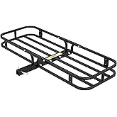 MaxxHaul 70107 53" x 19-1/2" Hitch Cargo Carrier - Trailer Mount Steel With High Side Rails For RV's, Trucks, SUV's, Vans, Ca