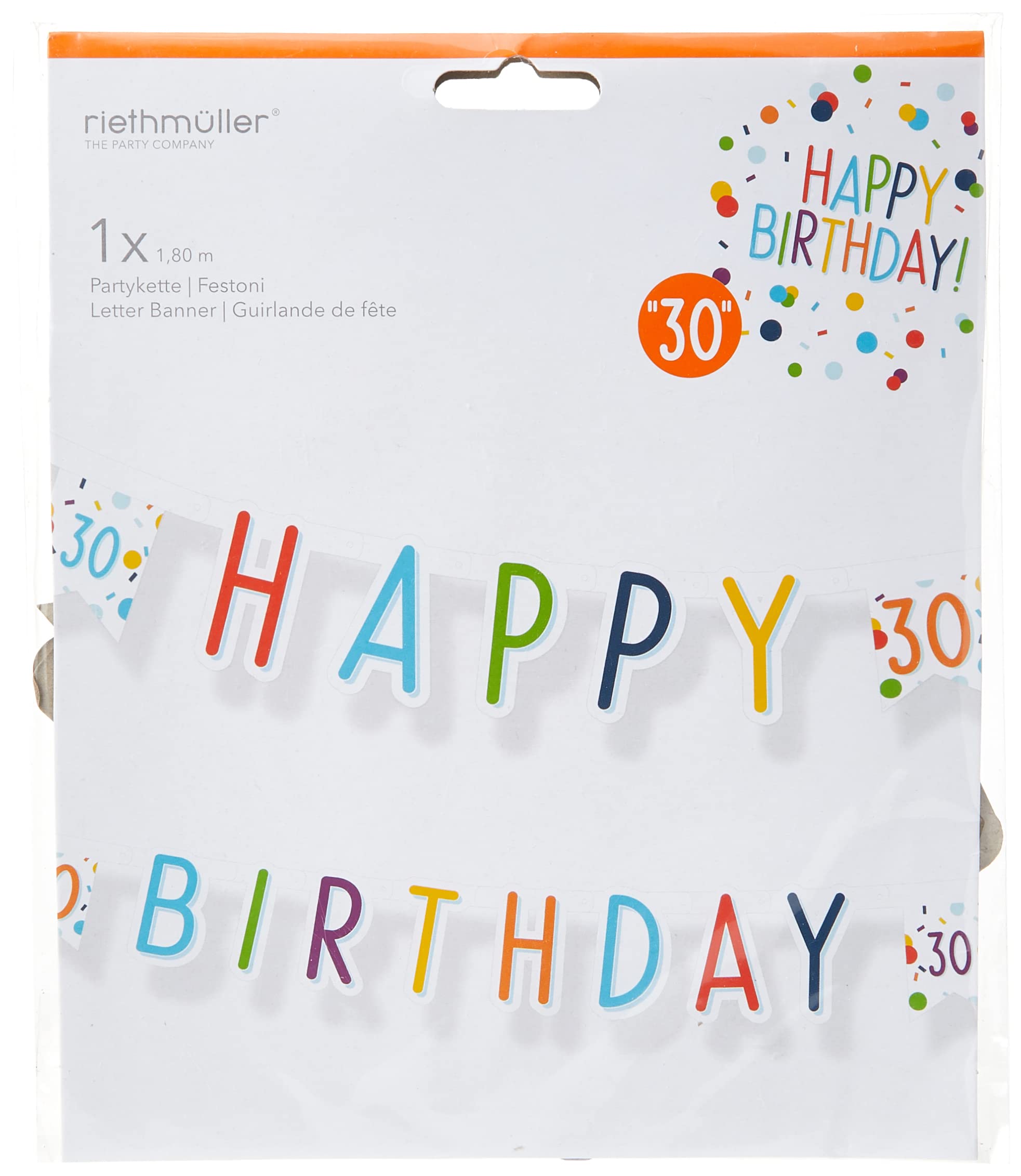 (PKT) Confetti Birthday 30th Birthday Letter Banner 1.8m
