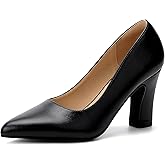 BUEUPU Women's Closed Toe Heel Pump Shoes