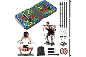AERLANG Push Up Board, Portable Multi-Function Foldable 10 in 1 Push Up Bar, Push up Handles for Floor,Professional Push Up Strength Training Equipment
