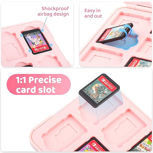 GLDRAM Slim Game Case for Nintendo Switch 2/NS/OLED/Lite, Pink
