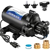 ECO-WORTHY 33-Series Industrial Water Pressure Pump 110V AC 4.0GPM 50PSI RV Fresh Water Diaphragm Pump include Garden Hose Adapters for Irrigation Marine Boat Sprinkler Faucet