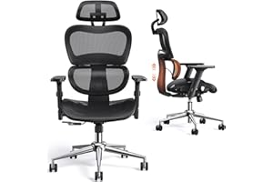 ErGear Office Chairs, Ergonomic Swivel Mesh Desk Chair with Adaptive Lumbar Support, High Back Computer Chair with Adjustable backrest Height and Headrest for Home Office
