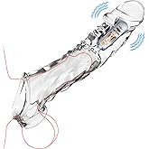 KVEVU Reusable Penis Sleeve with Vibrator Penis Ring,3.6 inch Clear Penis Sleeve Cock Ring Extender Ultra-Soft Penis Enlarger