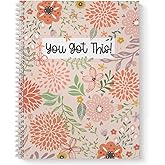 Gotcha Covered Notebooks Softcover You Got This 8.5" x 11" Motivational Spiral Notebook/Journal, 120 Wide Ruled Pages, Durable Gloss Laminated Cover, White Wire-o Spiral. Made in the USA