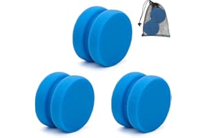 Paint Sponge Applicator 3Pcs, Boyistar Black Detail Painting Sponge Double-Side Art Craft Round Sponge for Car Waxing, Wall Repairing Kitchen Cleaning Sponges with Storage Mesh Bag (Blue)