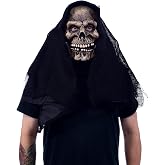 Zagone Grim Reaper Mask &ndash; Realistic Skull Face with Moving Jaw, Skeleton Halloween Costume for Adults, Scary Reaper Mask