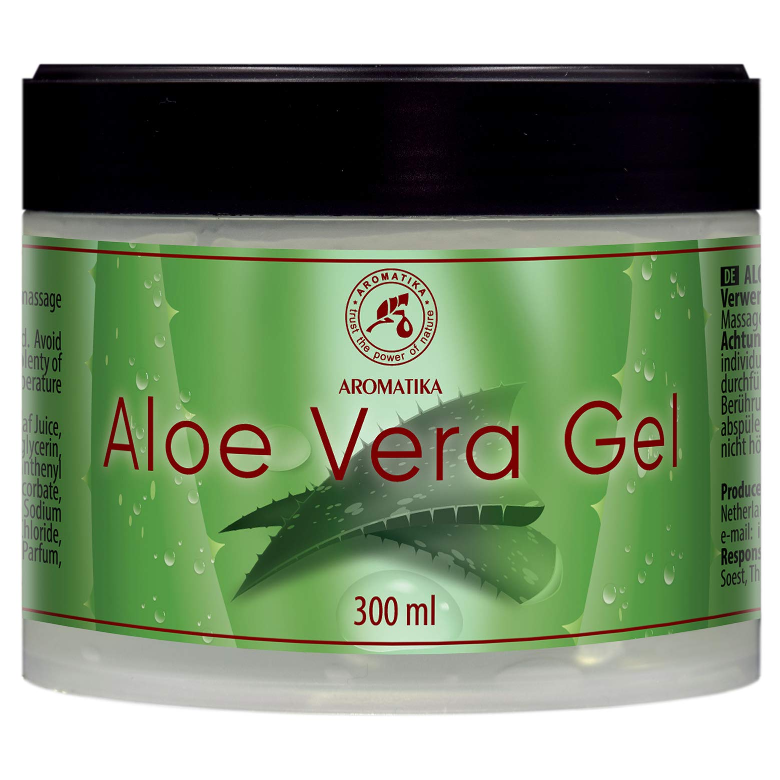 Aloe Vera Gel 300ml - Hydrating Aloe Vera Gel for All Skin Types - Aloe Barbadensis - Aloe Gel for Skincare - After Shave Aloe Gel