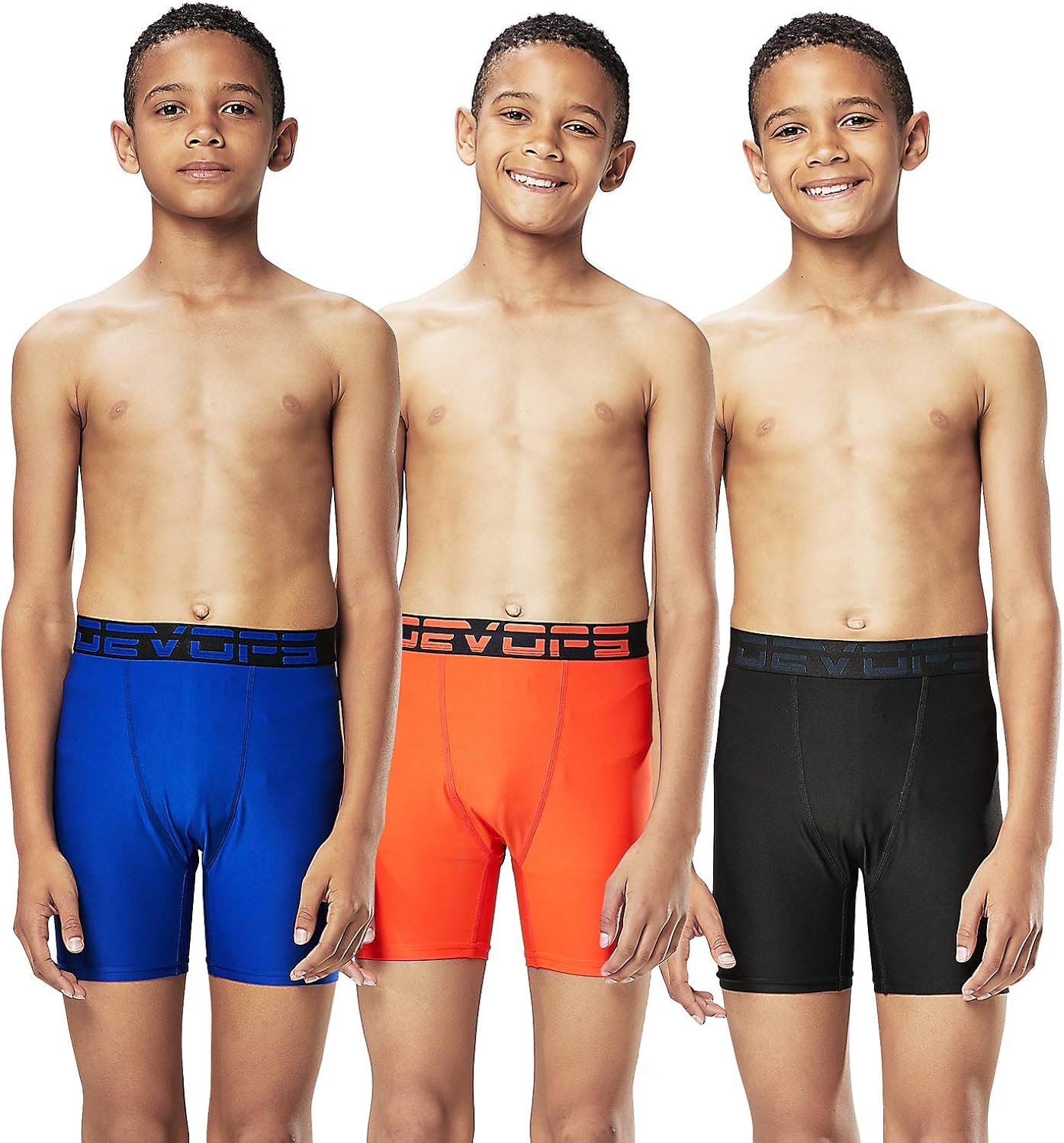 DEVOPS Boys Performance Active Boxer Briefs Underwear Shorts (3-Pack): Clothing