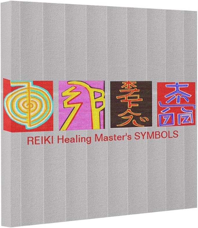 Vlacom Gallery Wrapped Canvas Photo Canvas Print REIKI Master Symbols - OmMANTRA Base