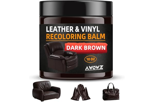 Leather Recoloring Balm - Scratch Repair & Color Restore Kit for Faded Leather, Leather Couch & Car Seats - 10OZ Leather Rest