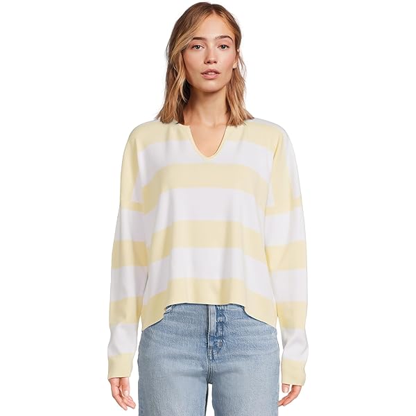Splendid Women's Veronica Striped Sweater, Moonstone/Soft Vob at