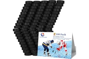 UNBEATABLE ENERGY Hockey Pucks 100 Pack, Hockey Puck (Black), Official Hockey Pucks for Practicing and Classic Training, Ice Hockey Pucks Diameter 3", Thickness 1", 6oz, Hockey Pucks Bulk
