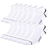 COOPLUS 12 Pack Men's Athletic Ankle Socks Cushioned Running Breathable Low Cut Casual Socks