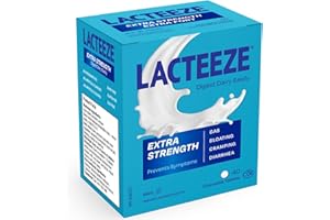 Lacteeze Extra Strength Lactase Enzyme – 40 Chewable Capsules – Fast Relief from Dairy Discomfort, Supports Lactose Digestion