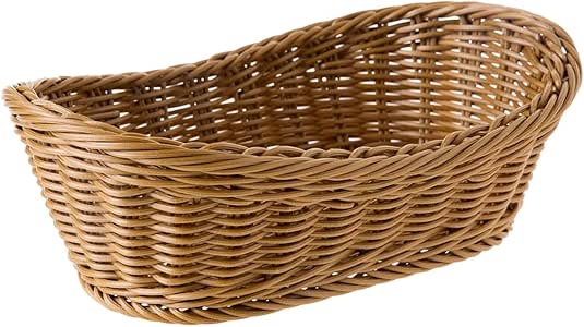 L.BAN Cesta de Mimbre Tejida Ovalada Cesta de Pan Cesta de Servicio