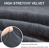 Teynewer Thick Velvet Sofa Cover 4 Seater Dark Grey High Stretch Non Slip view 3