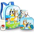 Disney Bluey Backpack and Lunch Bag Set - Bundle with 16” Bluey School Bag, Bluey Lunch Box, Water Bottle, More | School Supplies