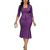 Elegant Church Dress for Women Midi Dresses Work Wear Vintage Pencil Dress for Business Casual Outfits