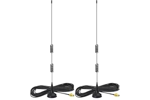 Bingfu Dual Band VHF UHF 136-174MHz 400-470MHz Ham Radio Antenna (2 Pack) Handheld Two Way Radio Magnetic Base SMA Female Ant