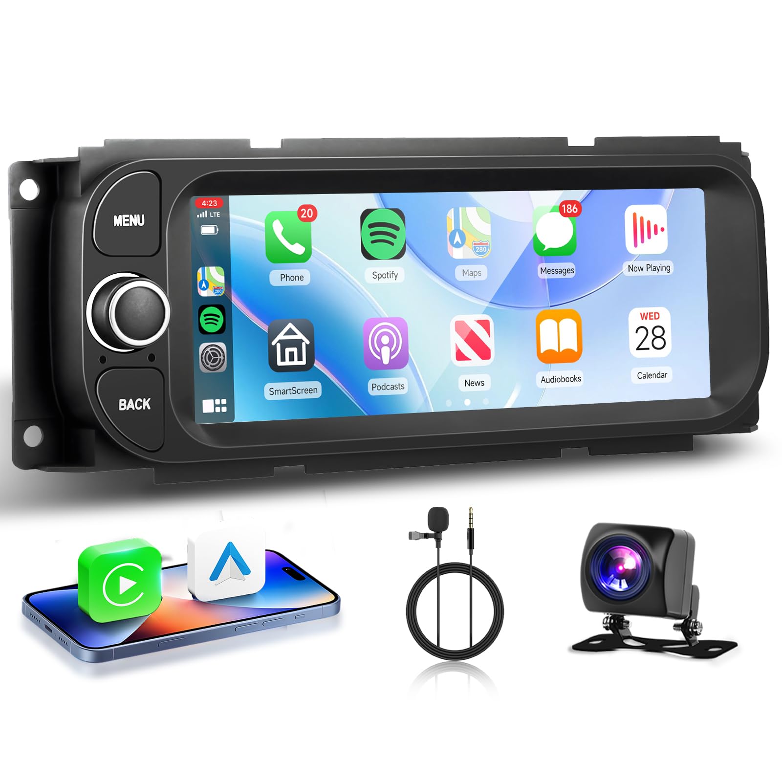 Photo 1 of 2+64G Radio for Dodge Ram 1500/2500/3500 2002-2006,for Jeep Grand Cherokee 1999-2004,for Jeep Wrangler 2003-2006-Android Wireless CarPlay Android Auto 6.86” IPS Touch Screen Car Radio for Dodge Ram