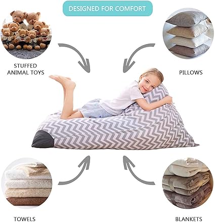 Amazon Com Stuffed Animal Storage Bean Bag Chair Fill Up With
