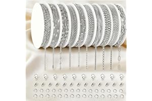 Necklace Chains for Jewelry Making, 78.7 Feet 10 Rolls Jewelry Chains for DIY Necklace Bracelet Jewelry Making with Jump Ring