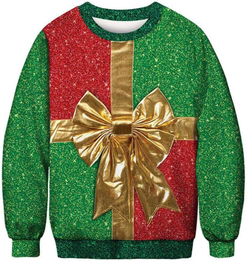 Men ugly Christmas sweater unisex long sleeve crew neck pullover of Christmas 3D printing women casual party