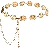 Giantree Metal Western Country Chain Belts for Women, Adjustable Metal Waist Chain, Cowgirl Boho Belts for Women Country Concert Outfit for Dress