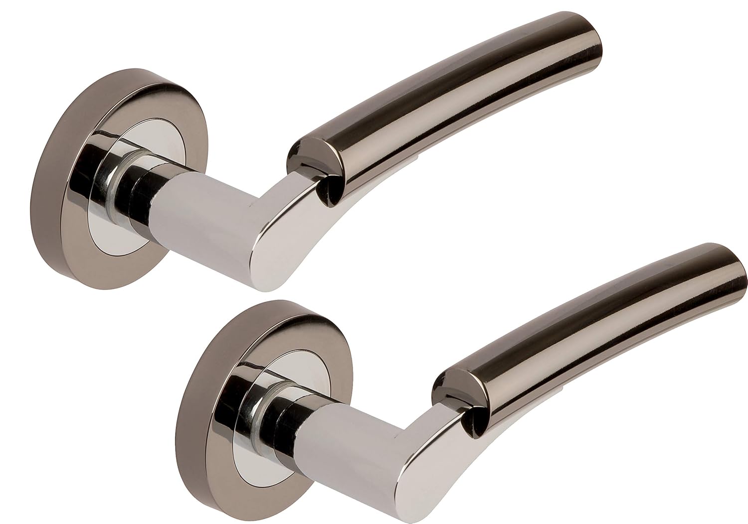 Excel DH3575 Ultimo Passage Door Handles on Round Rose, Black Nickel