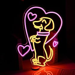 LIUOZHTEA Love Dog Neon Sign USB Powered Pink Love
