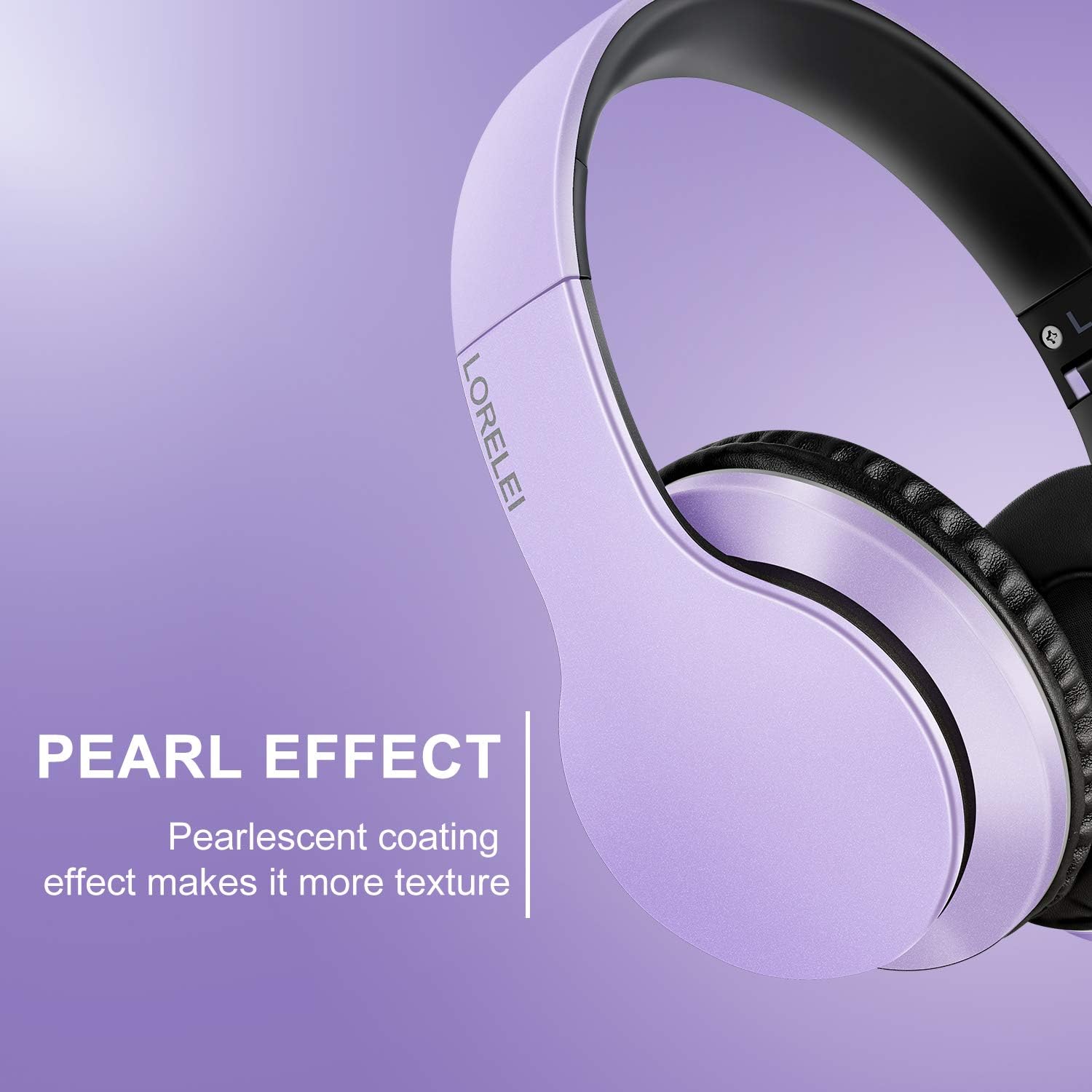 LORELEI X6 Over-Ear Headphones with Microphone, Lightweight Foldable & Portable Stereo Bass Headphones with 1.45M No-Tangle,Wired Headphones for Smartphone Tablet MP3 / 4 (Purple-Black): Home Audio & Theater
