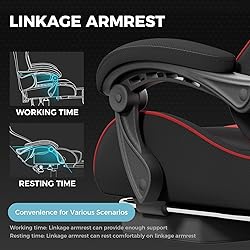 GTPLAYER Gaming Chair, Computer Chair with Footrest