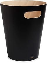 Umbra Woodrow 2-Gallon Modern Wooden Trash Can Black Natural view 9