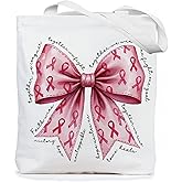 Chicimln Breast Cancer Awareness Tote Bag, Gifts for Chemo Patients Survivor, Reusable Grocery Shopping Bags