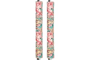 OUGAR8 Refrigerator Door Handle Covers Handmade Decor Protector for Ovens, Dishwashers.Keep Your Kitchen Appliance Clean from Smudges, Food Stains (Retro Rose, 14.5"*4")